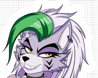 Roxanne lobo peludo | Adesivo Monster Waifu | Antro Ficcional | Adesivo Furry | Adesivo Vinil