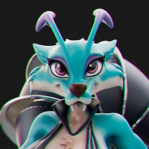 Squirrel Furry Girl | 3D Printed Resin Statue | Pin Up Figurine | MODEL KIT | UNPAINTED | 200 mm