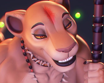 Tigress furry | 3D Printed Resin Statue | Pin Up Figurine | MODEL KIT | UNPAINTED
