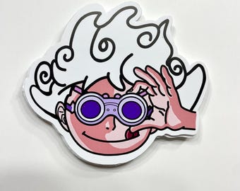 Luffy Gear 5 Sticker | One Piece Fan Art | Powerful Luffy Sticker | Waterproof & UV-Resistant