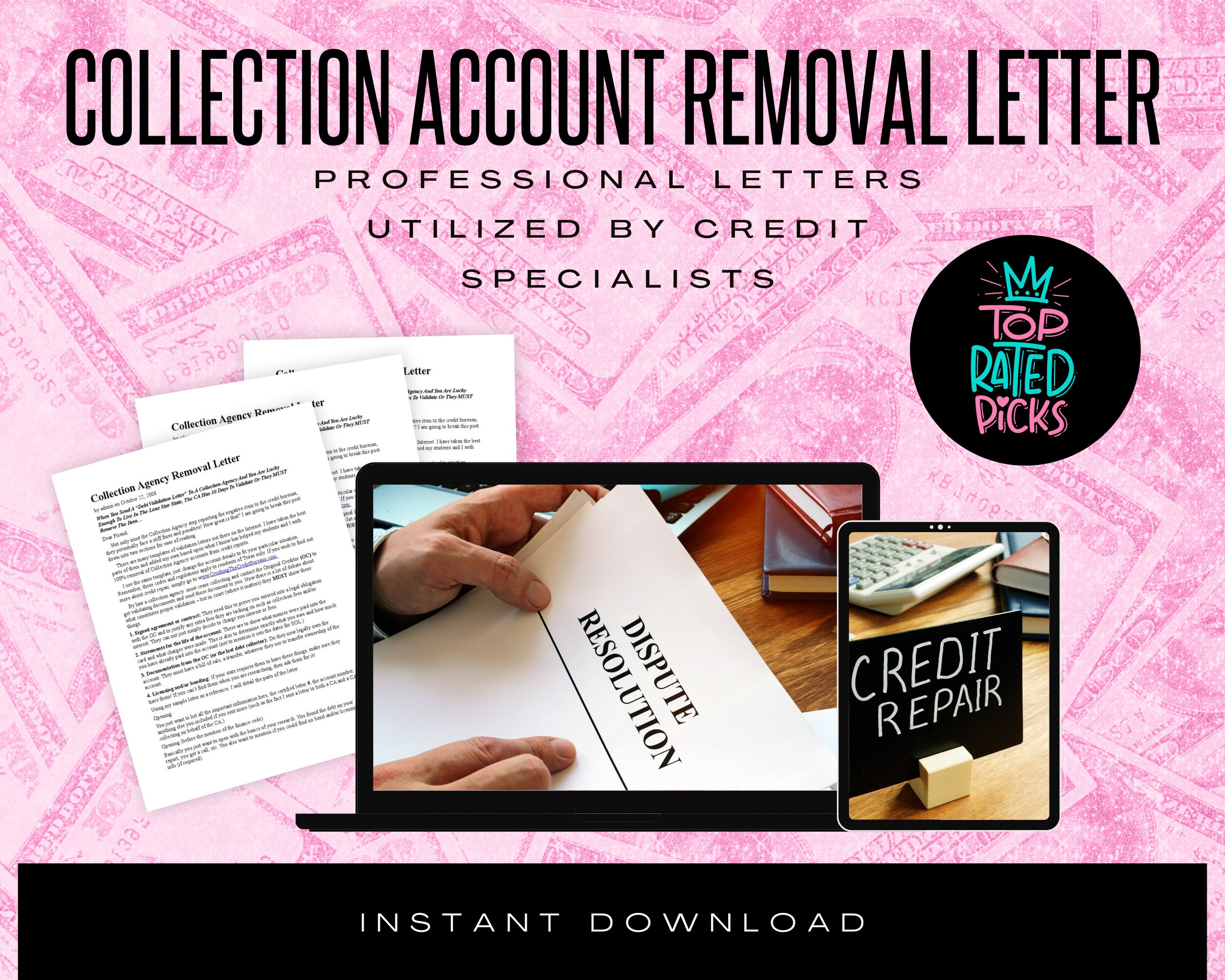 Credit Dispute Letter Template DIY Credit Repair Fix Poor Bad Credit ...