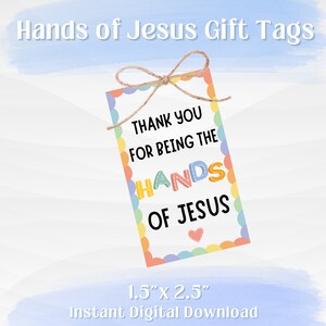 Thank You for Being the HANDS of Jesus, Ministry Volunteers Gift Tag ...