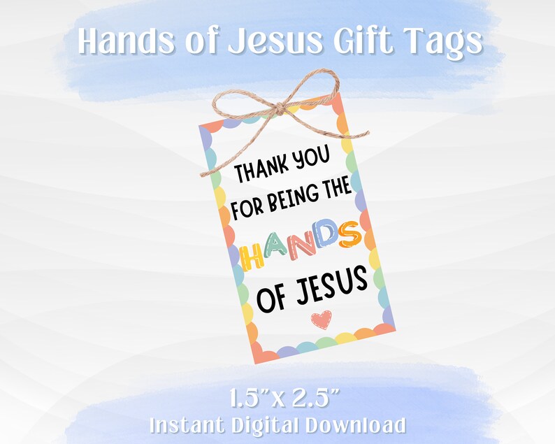 Thank You for Being the HANDS of Jesus, Ministry Volunteers Gift Tag ...