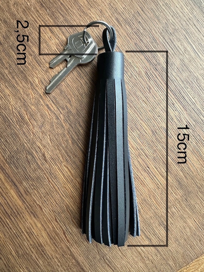 Porte-clé Pompon en cuir véritable, fait main en France image 10