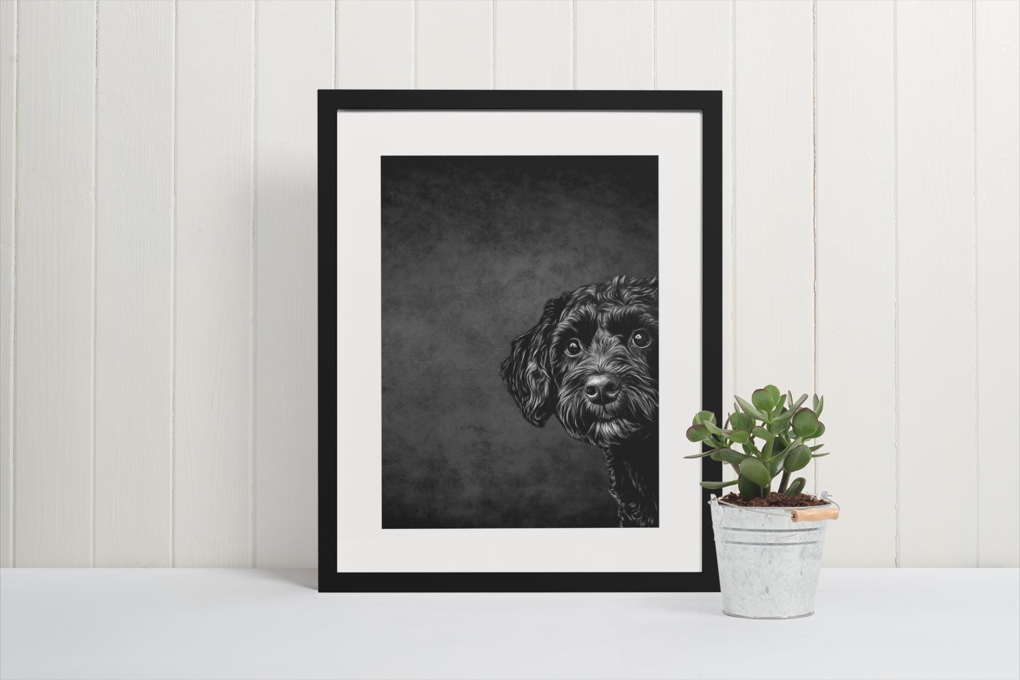Peeking Cockapoo Dog Art, Cockapoo Dog Print, Cute Dog Poster Print ...