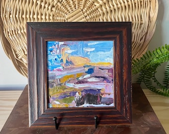 Original Framed Impressionist Painting of Desert scene