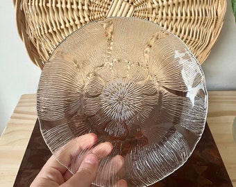 Vintage Arcoroc France “Fleur” glass 7.5” plate