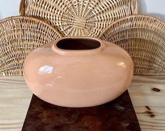 Vintage Large Coral/peach ceramic vase