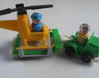 1980 Fisher Price Little People #344 Little Trucks Copter Rig Set