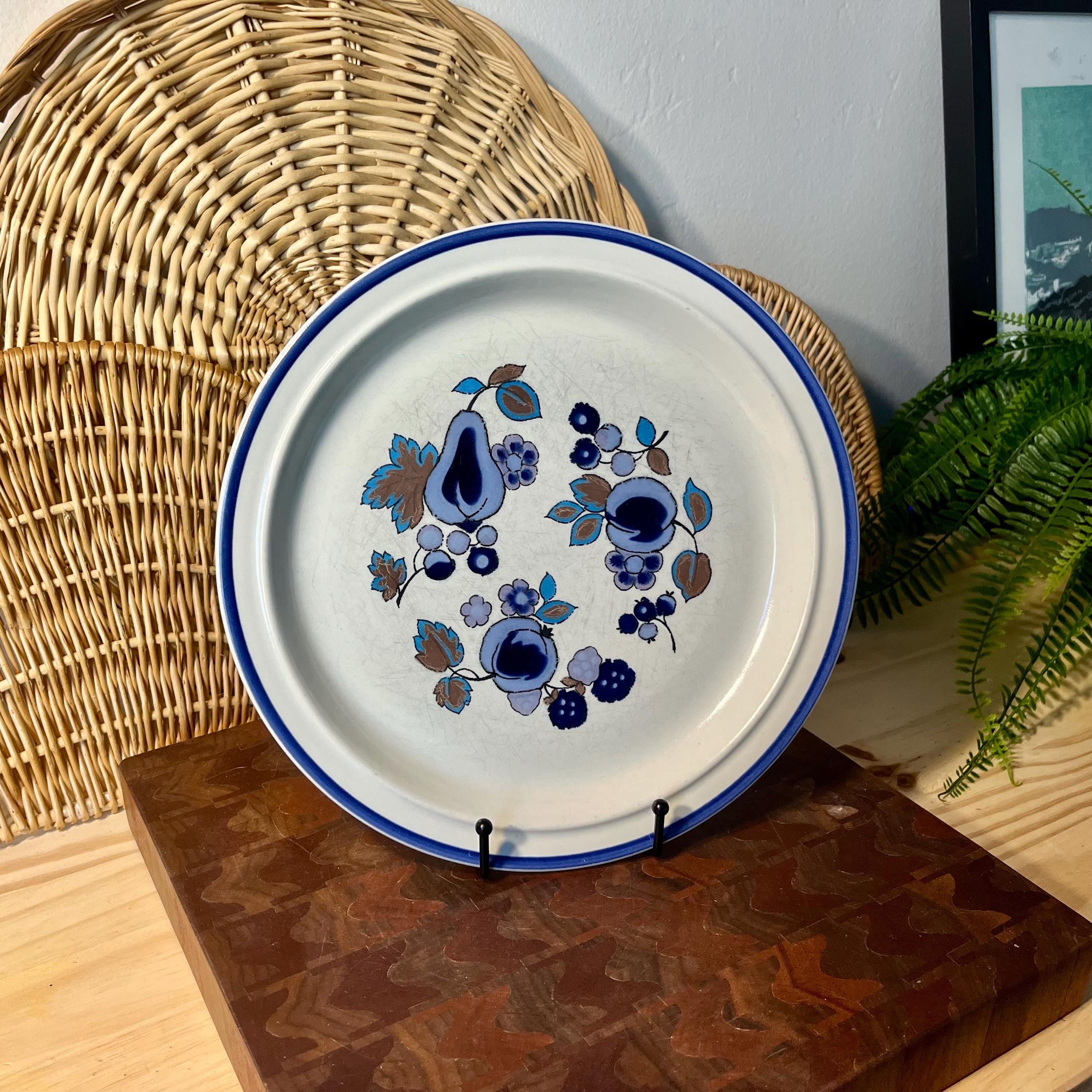 Vintage Blue Flower Stoneware - Etsy