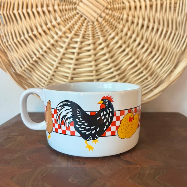 Wide 90s Chicken Checkerboard Mug