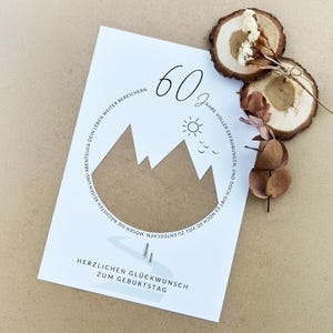 Geldgeschenk 60 Geburtstag Berge und Wandern Geschenkidee für Papa oder Mama zum 60 Geburtstag Geschenk für Mann und Frau für nächste Reise