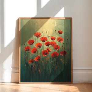 Red Poppy Wall Art Print, Floral Wall Art Decor for Modern Home, Nature-Inspired Gift for Flower Lovers