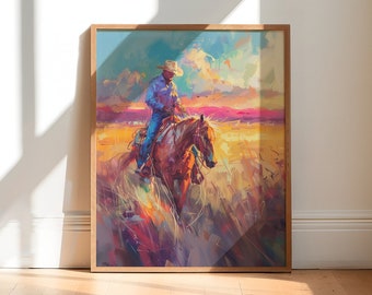 Western Wall Art Print, Western art print, Cowboy wall art, Modern Wall Art, Wall Art Print, Home Decor Poster, UNFRAMED