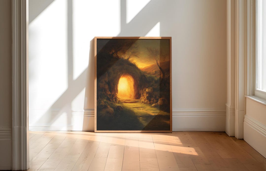 Empty Tomb Resurrection Art Print - Divine Light Easter Wall Decor - He ...