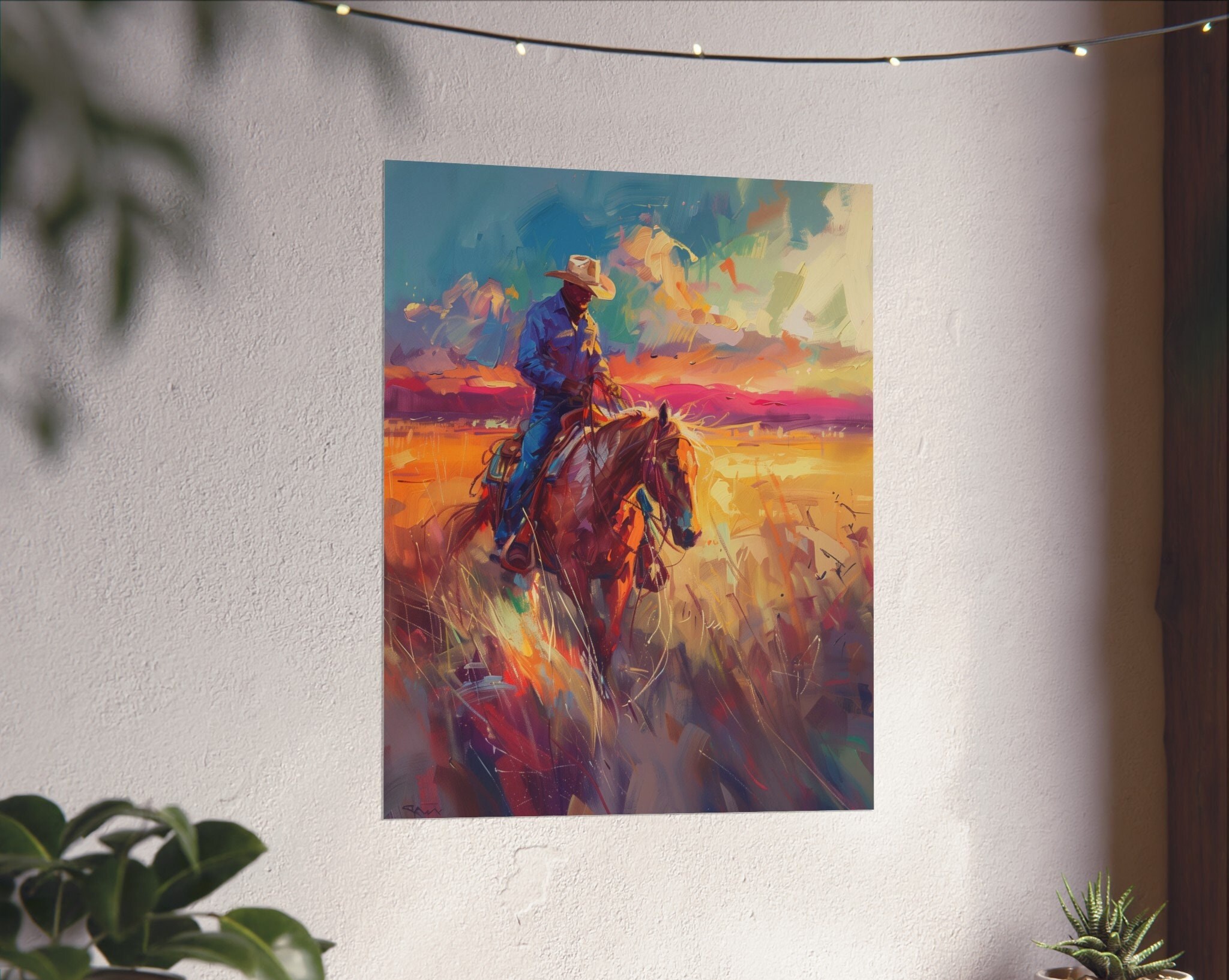 Western Wall Art Print, Western Art Print, Cowboy Wall Art, Modern Wall ...