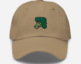 Brokkoli gestickter Dad-Hut, gestickter Unisex-Hut, Dad-Kappe, verstellbare Baseballkappe Geschenk für ihn Dad-Hut