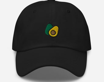 Avocado bestickte Papa-Mütze, bestickte Unisex-Mütze, Papa-Mütze, verstellbare Baseballmütze, Geschenk für Ihn, Papa-Mütze