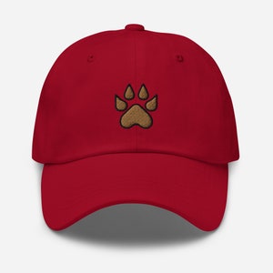 Bear Paw Embroidered Dad Hat, Embroidered Unisex Hat, Dad Cap, Adjustable Baseball Cap Gift for Him Dad hat