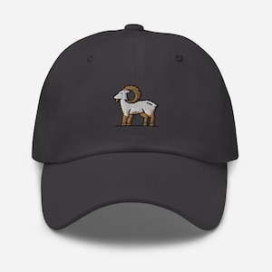 Goat Embroidered Dad Hat, Embroidered Unisex Hat, Dad Cap, Adjustable Baseball Cap Gift for Him Dad hat