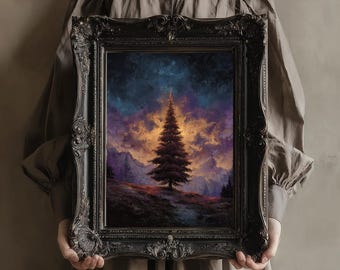 Gothic Tree Landscape Print: Surreal Dark Art (Digital Download)