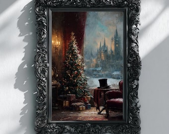 Victorian Gothic Christmas Art Print: Haunted Mansion Holiday (Digital Download)