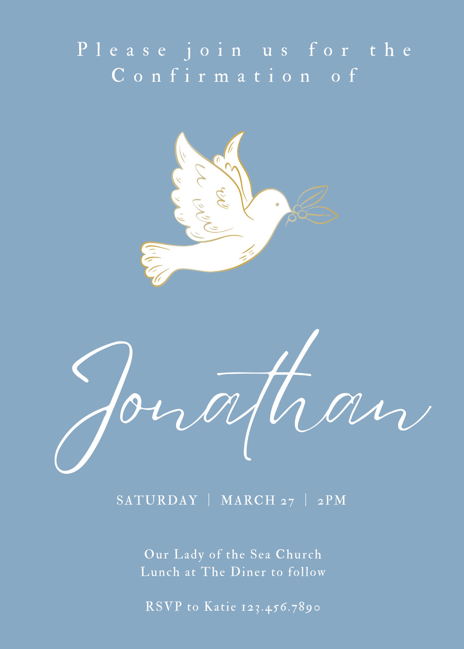 Minimal Confirmation Invitation Blue Confirmation Invitation ...