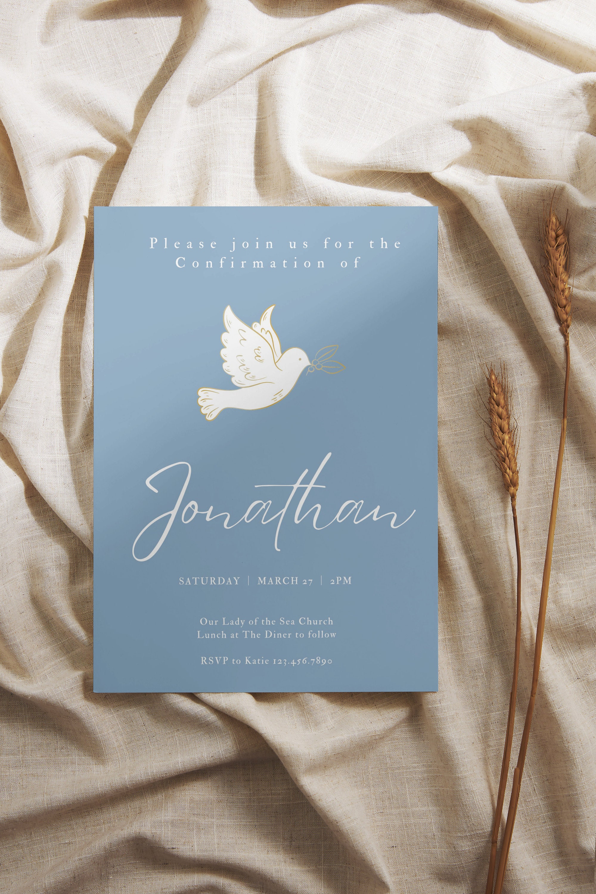 Minimal Confirmation Invitation Blue Confirmation Invitation ...