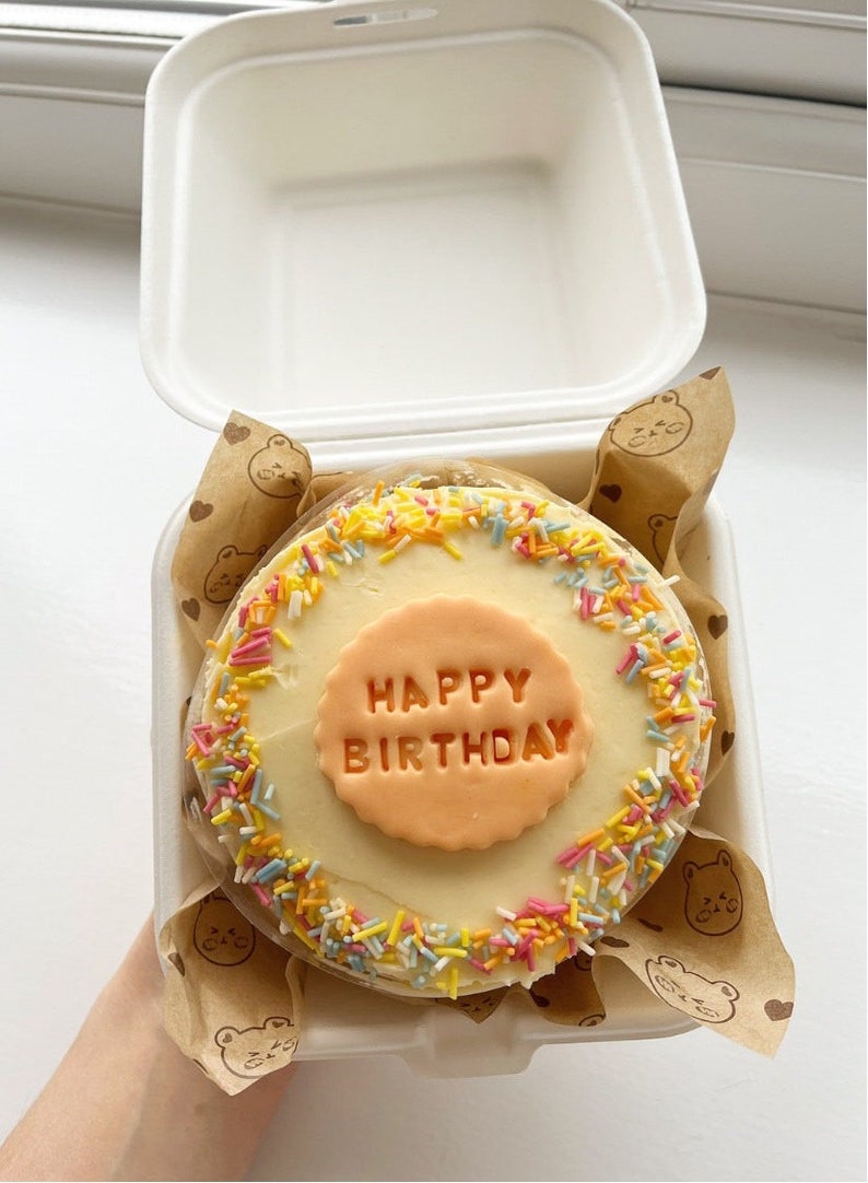 Bento Lunchbox Mini Small Cake By Post, Celebration Cake, Birthday, Buttercream, Postal Treat, Artisan, Homemade, Baked Gift, Chocolate Cake image 1
