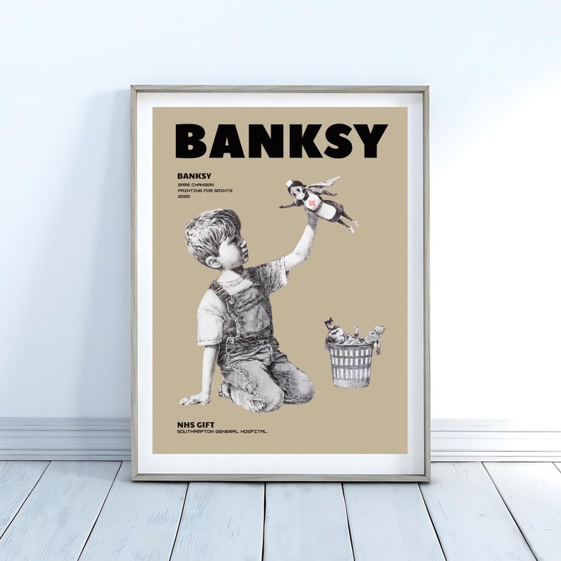 Banksy Graffiti Leinwandbild 40x30cm Mit Dream Big Text
