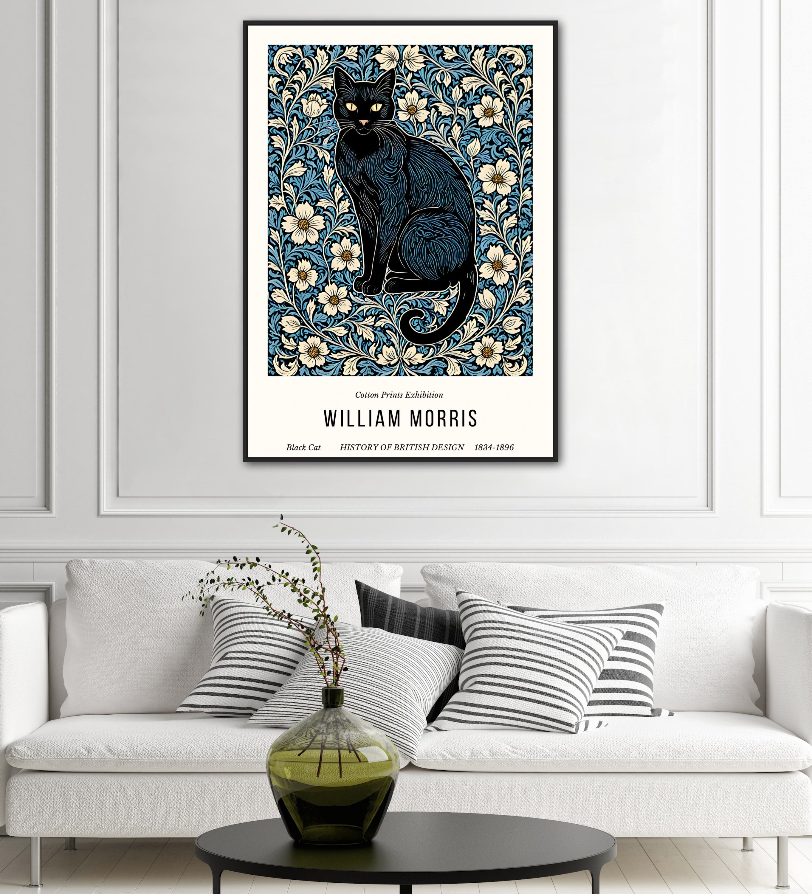 William Morris Black Cat Print: Vintage Fine Art Poster - Etsy