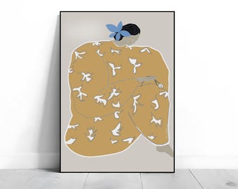 Curvy Woman Nordic Print: Scandinavian Neutral Wall Art
