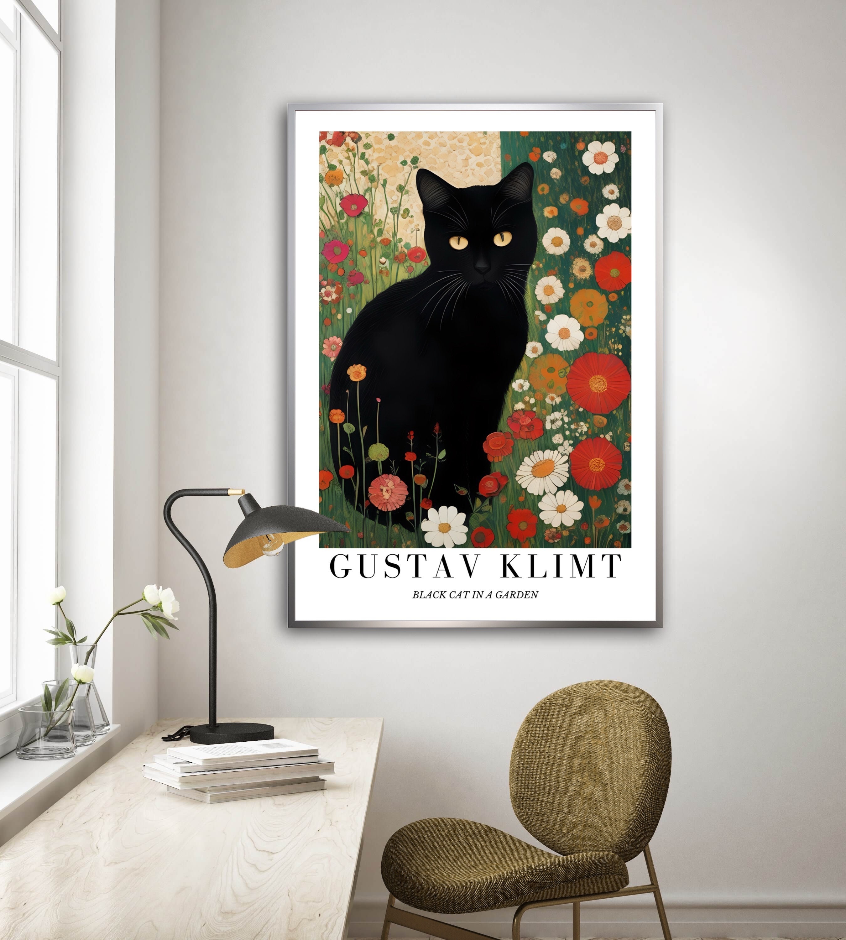 Gustav Klimt Art Print Gustav Klmt Garden Cat Prnt, Black Cat N ...