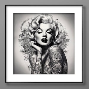 T-shirt donna Marilyn Monroe teschio skull traditional tattoo