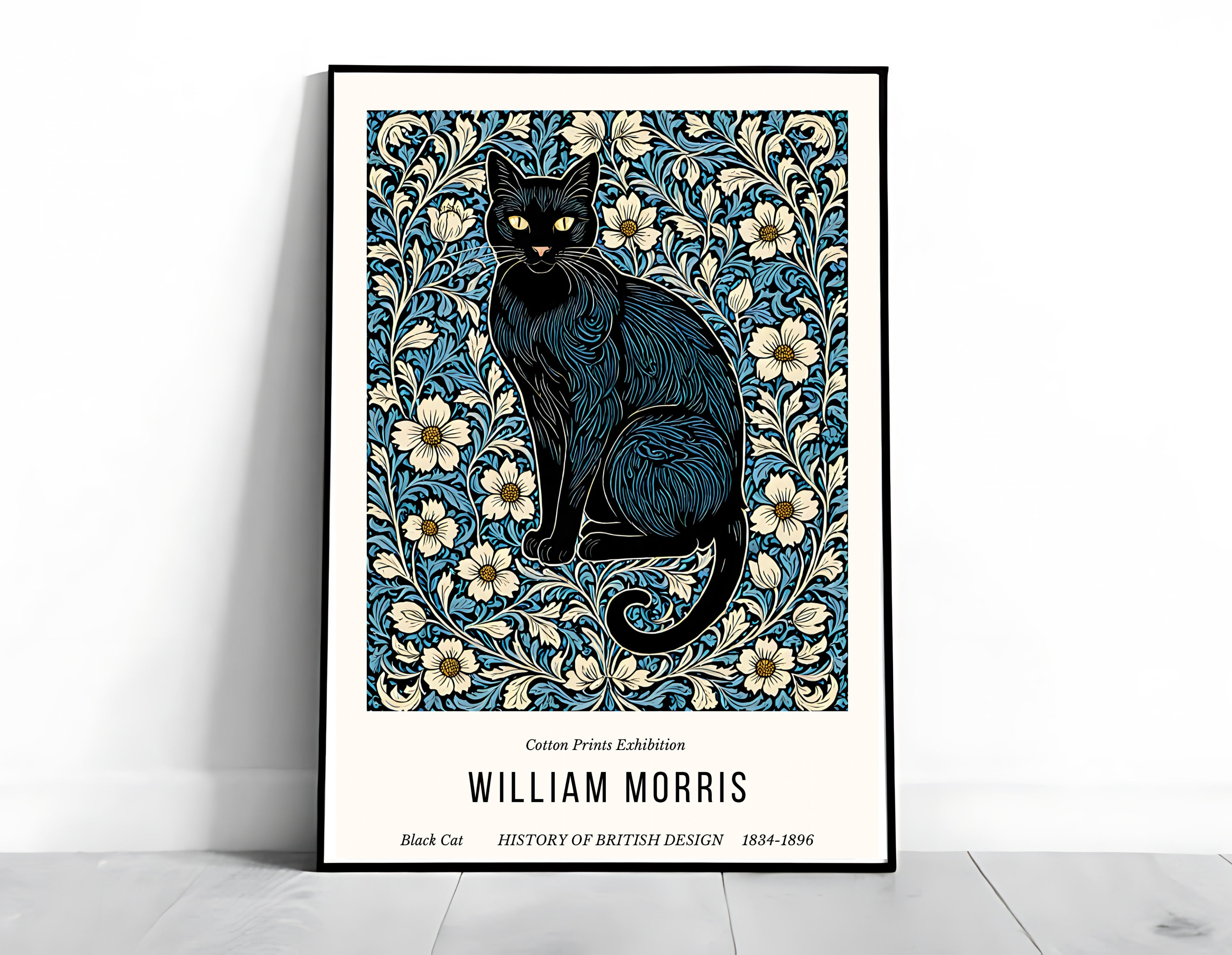 William Morris Black Cat Print: Vintage Fine Art Poster - Etsy