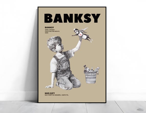 Banksy Game Changer Print, Painting for Saints Print, Banksy NHS