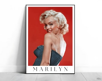 Marilyn Monroe in Blue Dress Art Print: Home Decor