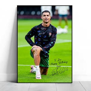 Póster de cumpleaños personalizado de Cristiano Ronaldo, impresión A3, A4, A5, producto de fútbol de Ronaldo, impresión de póster vertical premium, regalo de cumpleaños.