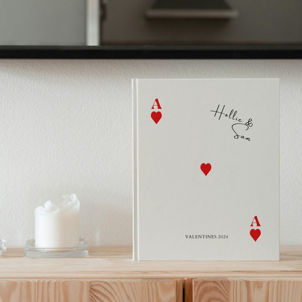 Valentines Playing Card Photobook Template, Relationship Coffee Table Book, Canva Journal, Couples Aesthetic Memory Book