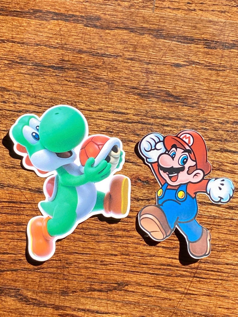Super Mario Sticker & Yoshi Sticker Decal Water Bottles 3 High ...