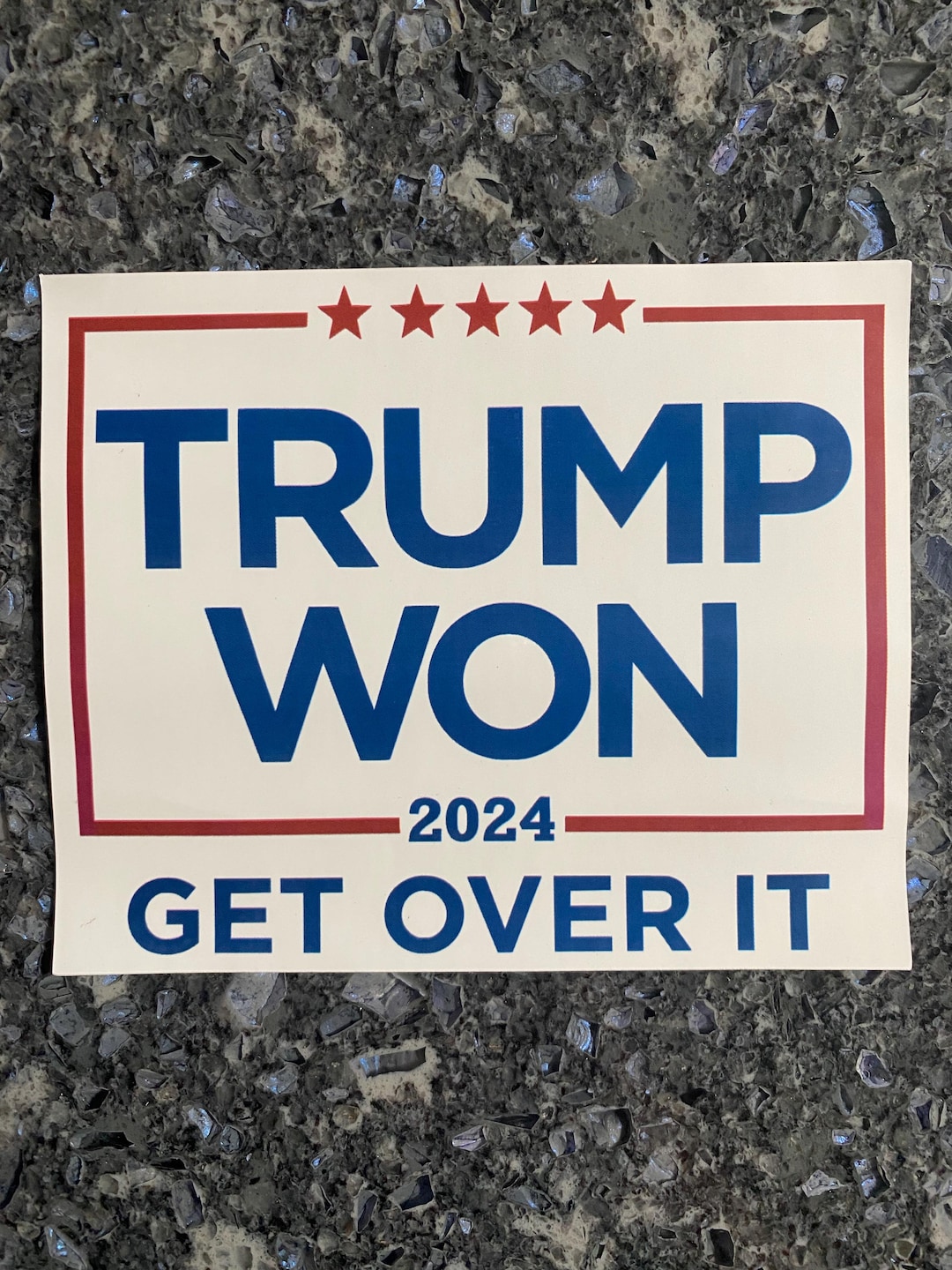 Donald Trump Sticker 2024 Waterproof Get Over It Trump 2024 Waterproof