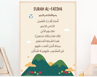 Surah Al-Fatiha Printable Islamic | Islamic Kids Room Print | Childrens Wall Art | Eid Gift | Ramadan Gift | INSTANT DOWNLOAD