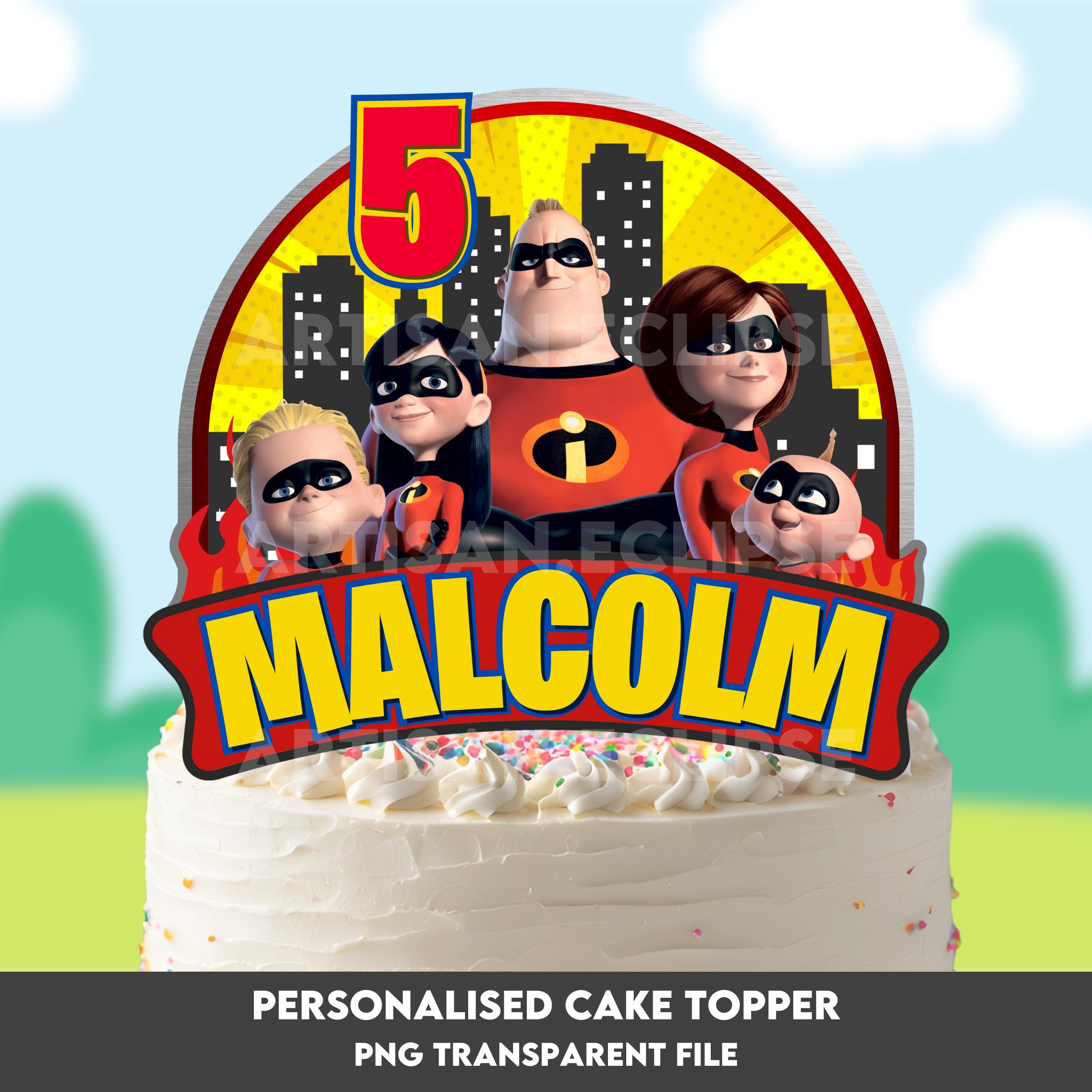 INCREDIBLES 2 PERSONALISED EDIBLE BIRTHDAY CAKE TOPPER A4 Size (10 - Foto 7