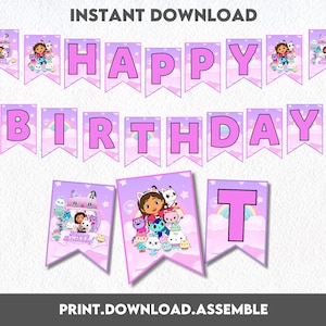Instant Download Printable Banner, Happy Birthday Banner, Digital Banner, Digital Download, Instant Download, PDF File