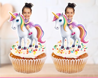 Personalized Unicorn Birthday Cupcake Topper (Digital Download)