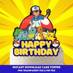 Instant Download Cake Topper, Happy Birthday Cake Topper, Digital Cake Topper, Digital Download, Instant Download, PNG