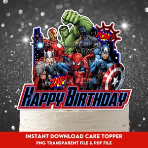 Instant Download Cake Topper, Happy Birthday Cake Topper, Digital Cake Topper, Digital Download, Instant Download, PNG