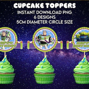Printable Toy Story Cupcake Topper, Birthday Cake Topper, Digital Cake Topper, Instant Download, PNG File
