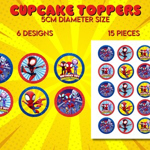 Pu&ograve; includere: 15 topper rotondi per cupcake con un personaggio di supereroe dei cartoni animati in rosso e blu con il testo "Birthday Boy Amazing Friends". I topper hanno un diametro di 5 cm.