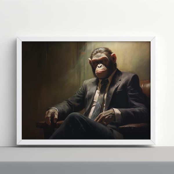 Printable Digital Art Piece "Corporate Primate"